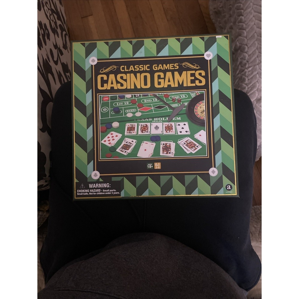 4 Classic Casino Games Roulette Craps BlackJack Holdem 2 Felt Mats New Gift See!